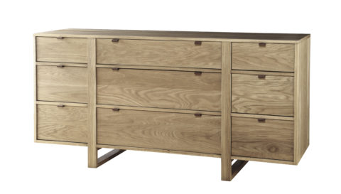 Fulton white oak nine drawer dresser