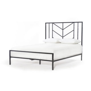 iron angled geometric bed